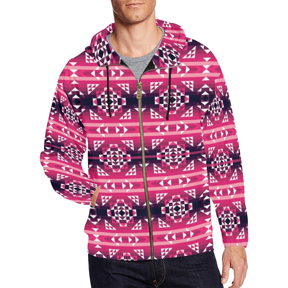 Royal Airspace Red All Over Print Full Zip Hoodie for Men (Model H14) hoodie e-joyer