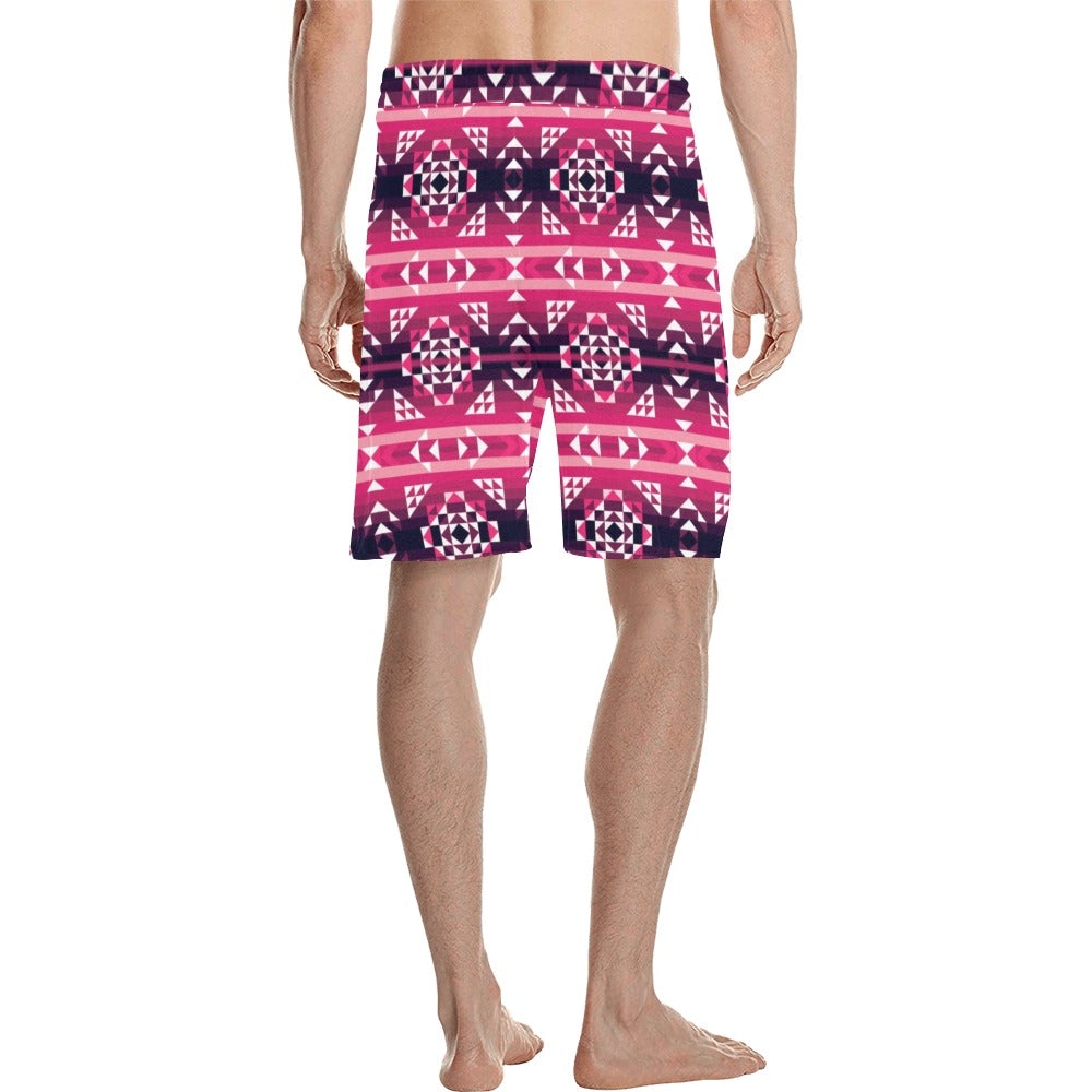 Royal Airspace Red Men's All Over Print Casual Shorts (Model L23) short e-joyer