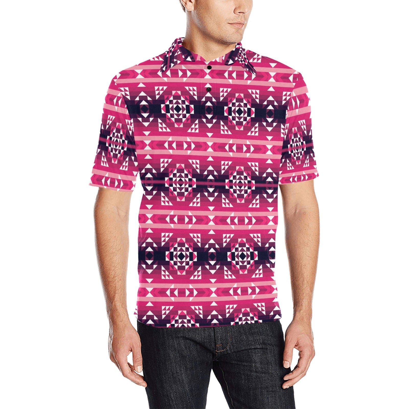 Royal Airspace Red Men's All Over Print Polo Shirt (Model T55) Men's Polo Shirt (Model T55) e-joyer