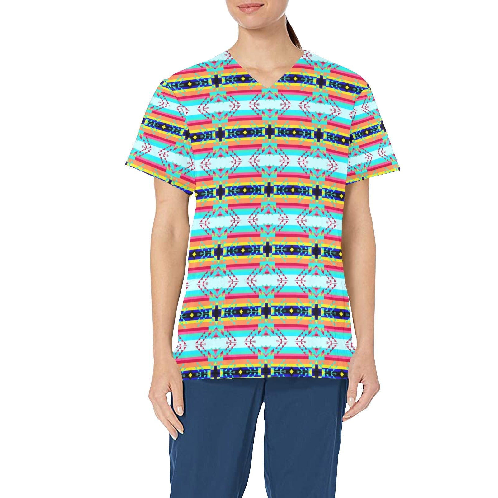 Sacred Spring All Over Print Scrub Top Scrub Top e-joyer