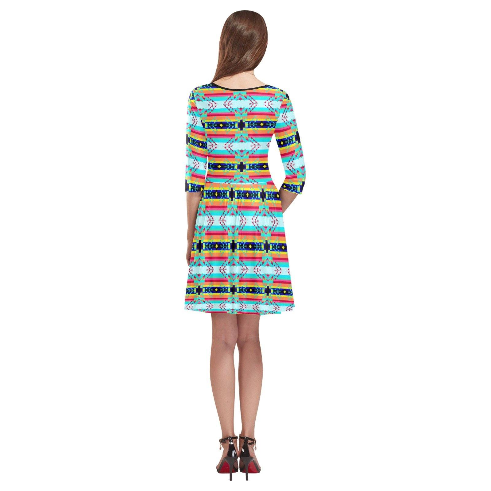 Sacred Spring Tethys Half-Sleeve Skater Dress(Model D20) Tethys Half-Sleeve Skater Dress (D20) e-joyer
