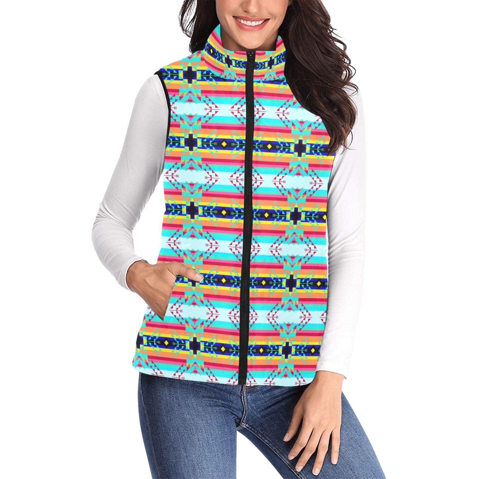Sacred Spring Women's Padded Vest Jacket (Model H44) Women's Padded Vest Jacket (H44) e-joyer