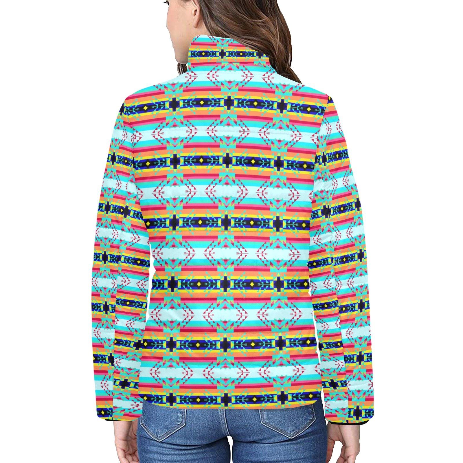 Sacred Spring Women's Stand Collar Padded Jacket (Model H41) jacket e-joyer