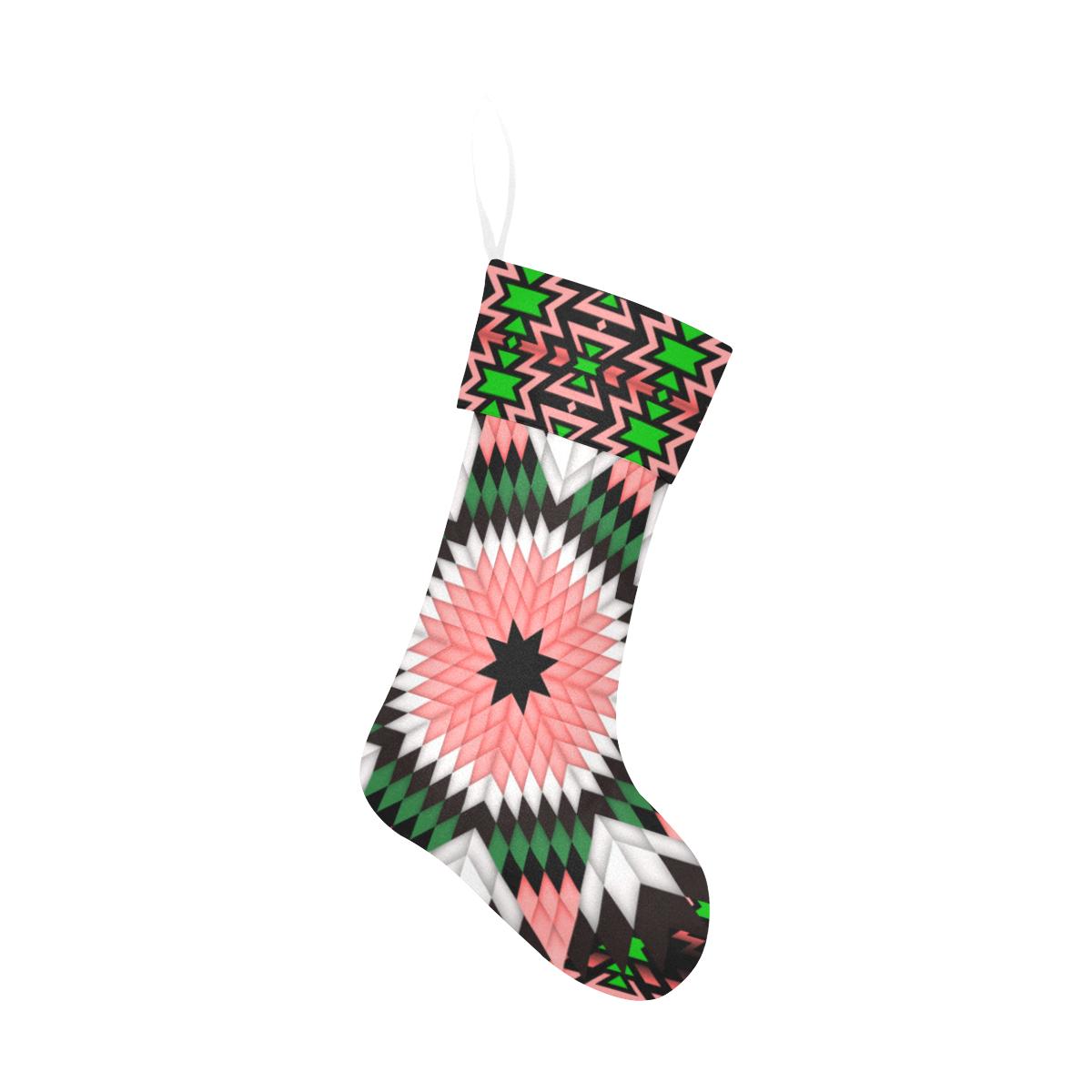Salmon Pink Star Christmas Stocking holiday stocking e-joyer