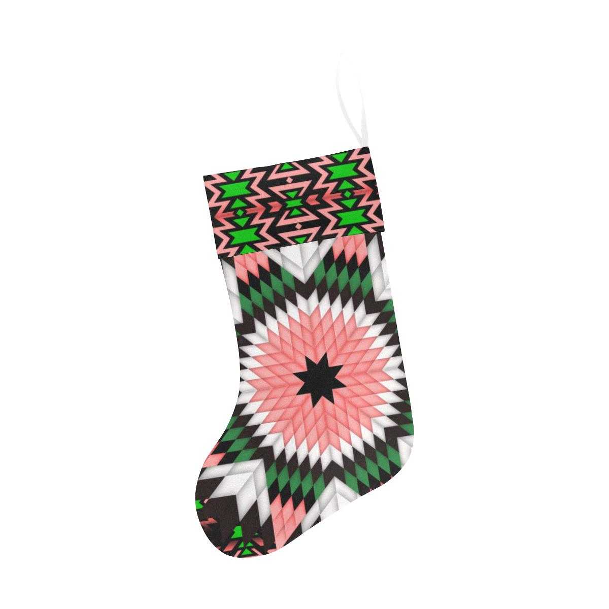 Salmon Pink Star Christmas Stocking holiday stocking e-joyer
