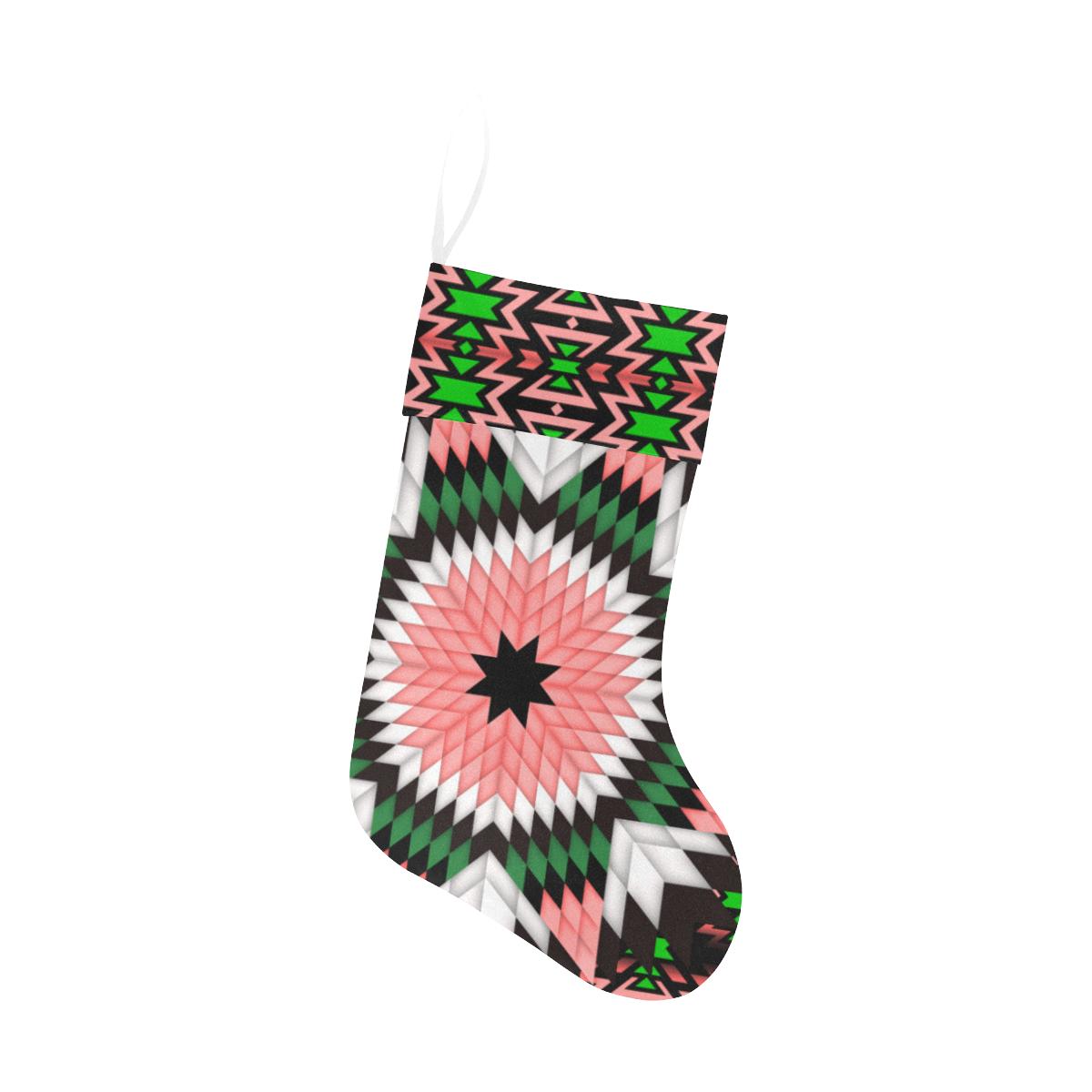 Salmon Pink Star Christmas Stocking holiday stocking e-joyer