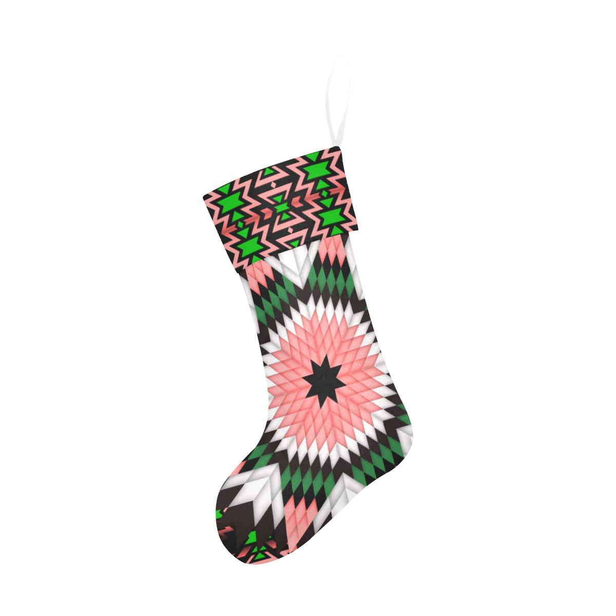 Salmon Pink Star Christmas Stocking holiday stocking e-joyer