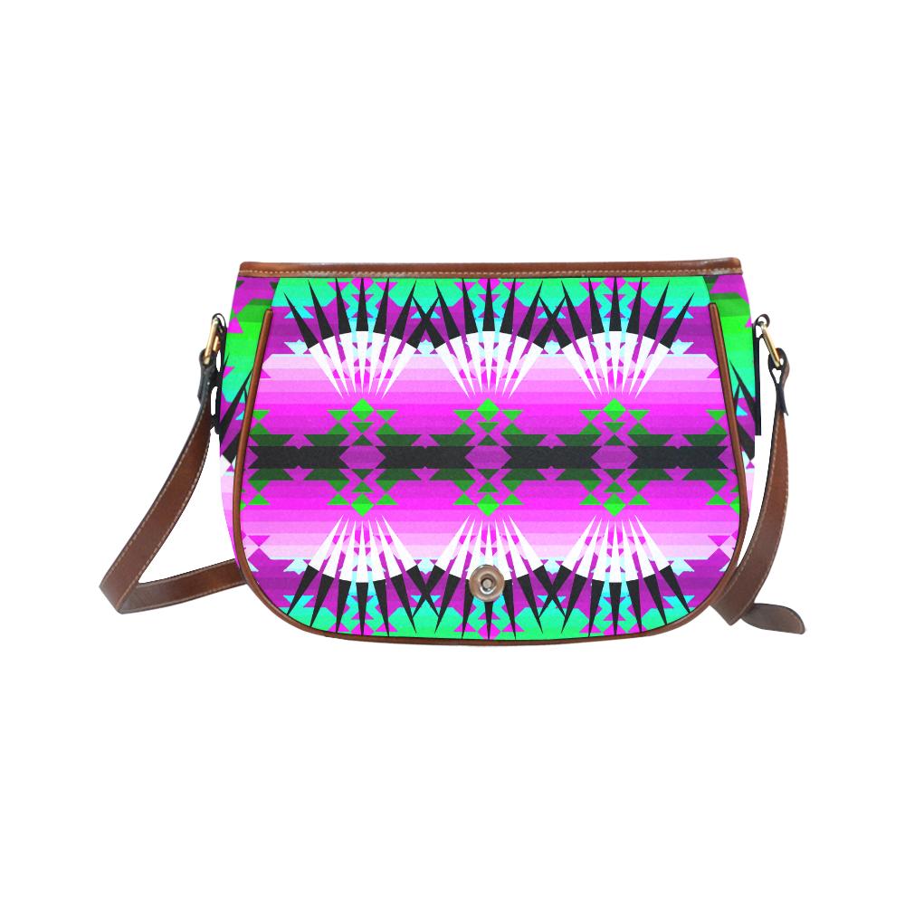 Seminoli Ribbonwork Bustles Saddle Bag/Small (Model 1649) Full Customization Saddle Bag/Small (Full Customization) e-joyer