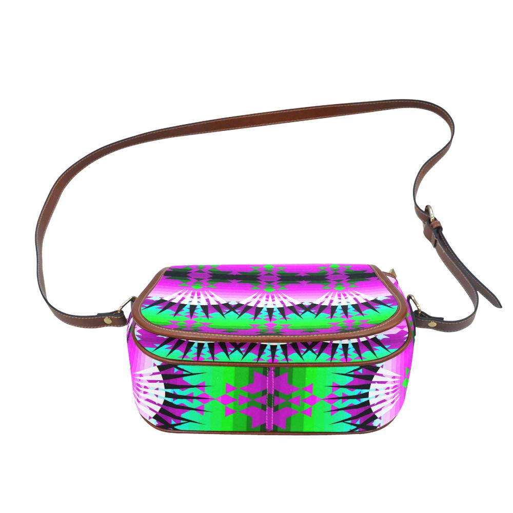 Seminoli Ribbonwork Bustles Saddle Bag/Small (Model 1649) Full Customization Saddle Bag/Small (Full Customization) e-joyer