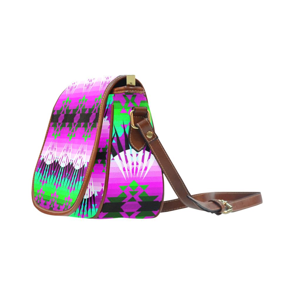 Seminoli Ribbonwork Bustles Saddle Bag/Small (Model 1649) Full Customization Saddle Bag/Small (Full Customization) e-joyer