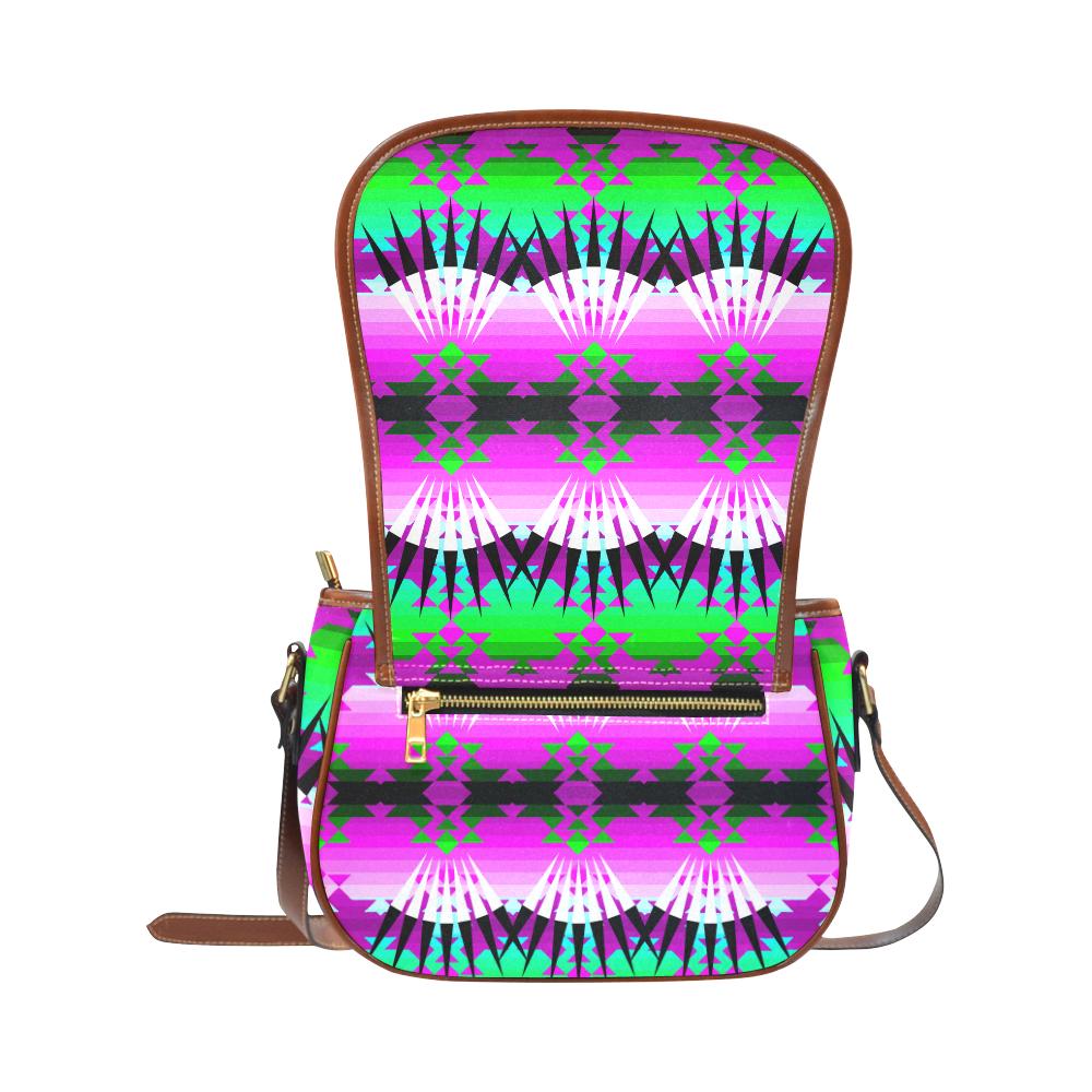 Seminoli Ribbonwork Bustles Saddle Bag/Small (Model 1649) Full Customization Saddle Bag/Small (Full Customization) e-joyer