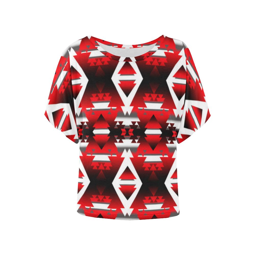 Sierra Winter Camp Women's Batwing-Sleeved Blouse T shirt (Model T44) Women's Batwing-Sleeved Blouse T shirt (T44) e-joyer