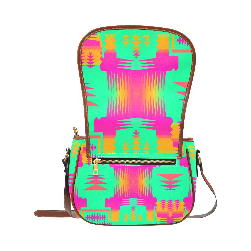 Sky Sky Sage Saddle Bag/Small (Model 1649) Full Customization Saddle Bag/Small (Full Customization) e-joyer