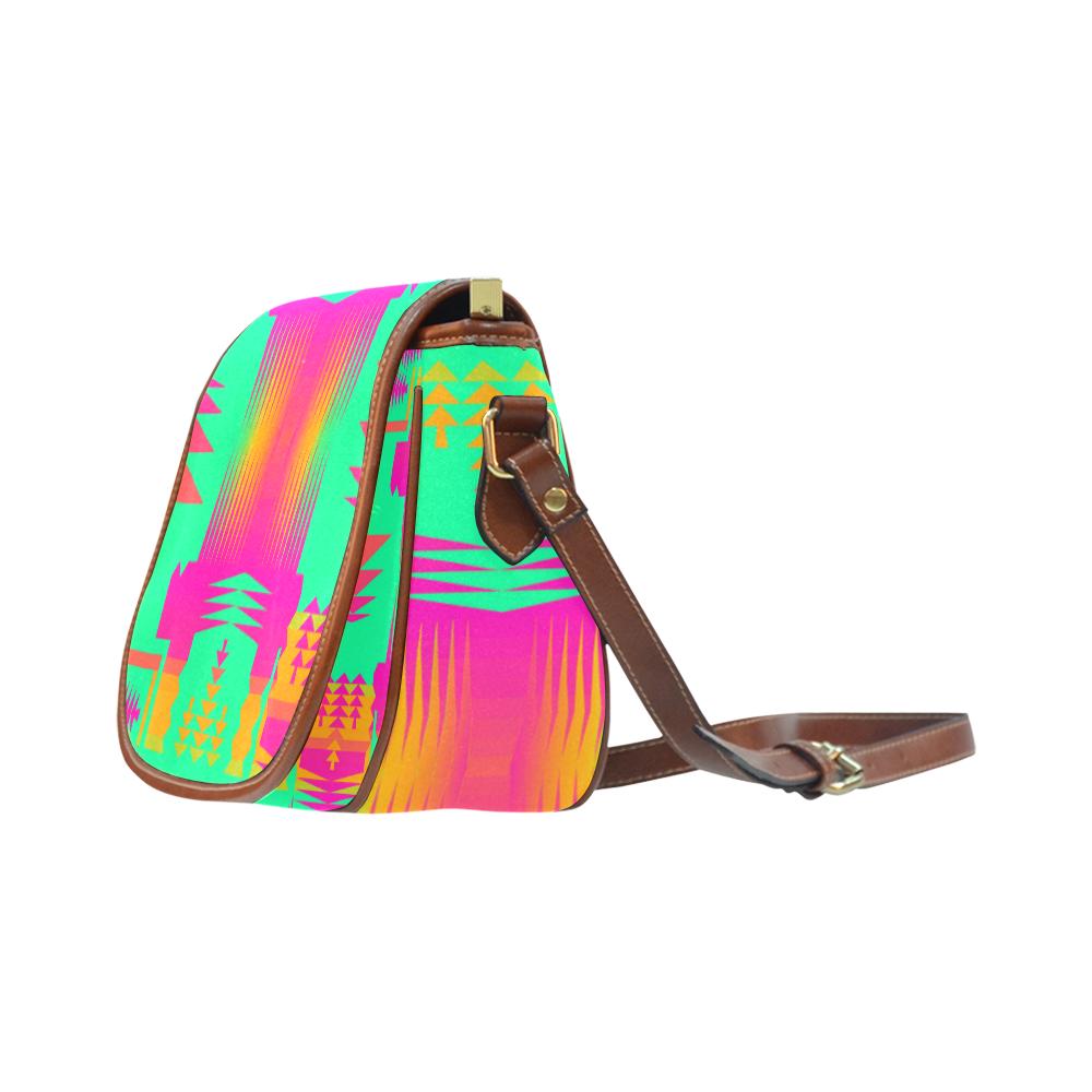 Sky Sky Sage Saddle Bag/Small (Model 1649) Full Customization Saddle Bag/Small (Full Customization) e-joyer