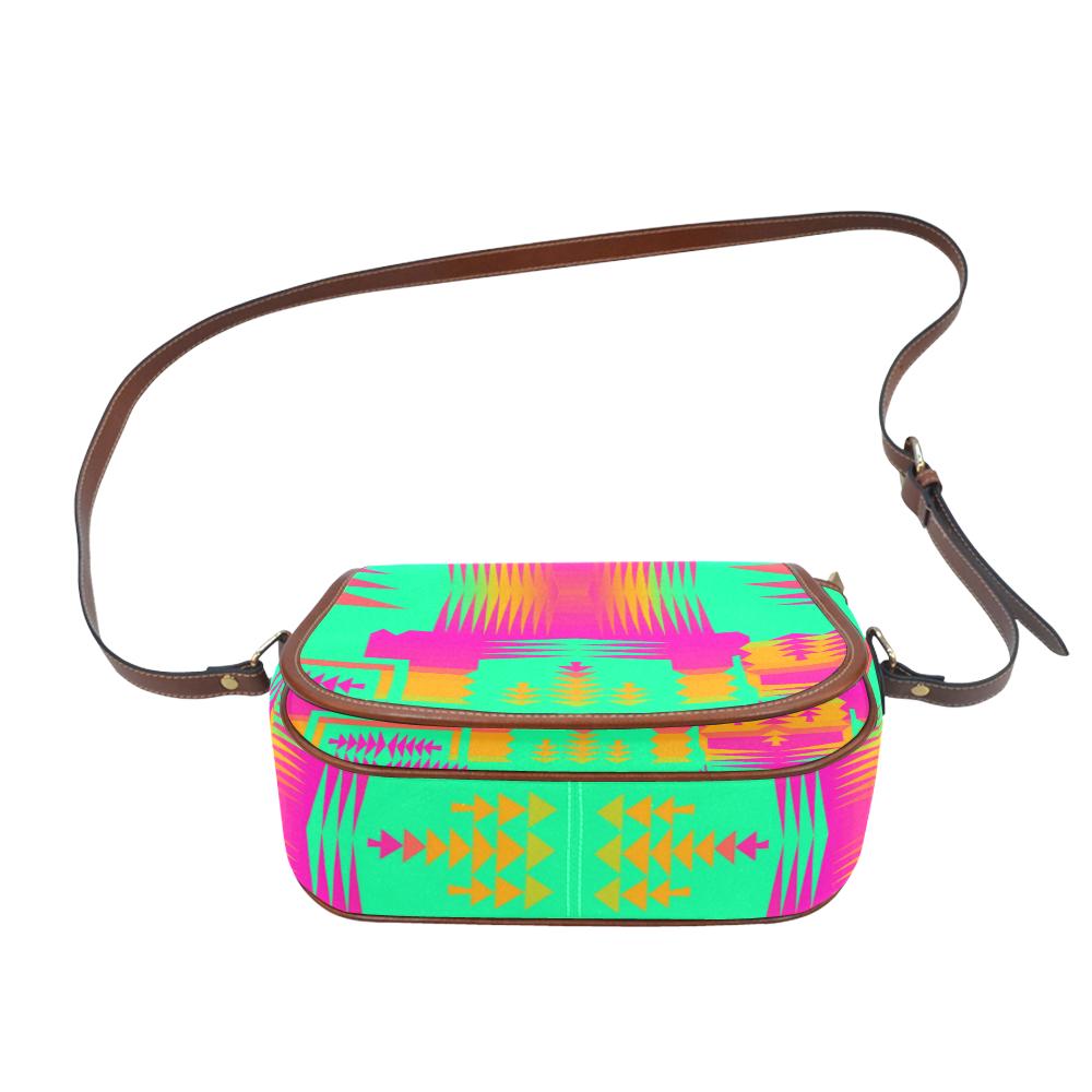 Sky Sky Sage Saddle Bag/Small (Model 1649) Full Customization Saddle Bag/Small (Full Customization) e-joyer