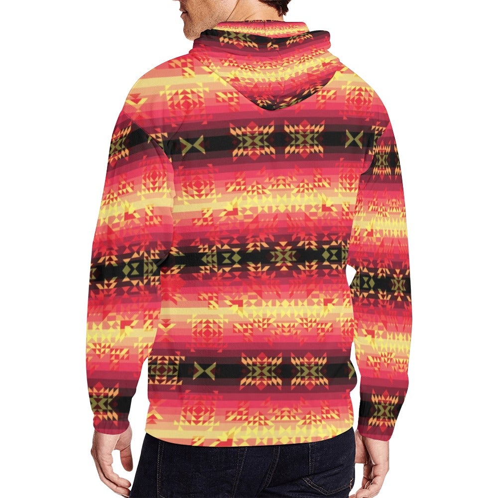 Soleil Fusion Rouge All Over Print Full Zip Hoodie for Men (Model H14) hoodie e-joyer