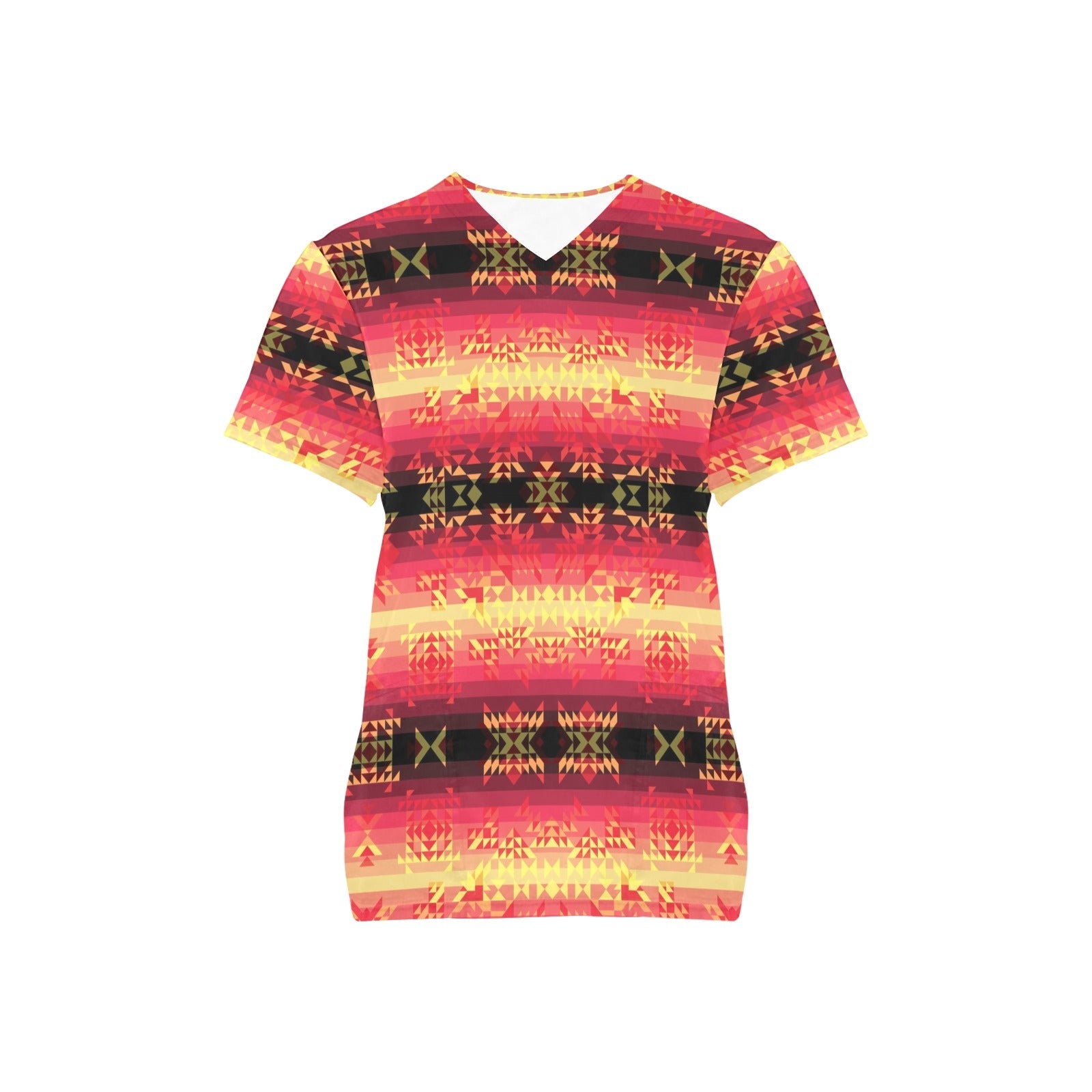 Soleil Fusion Rouge All Over Print Scrub Top Scrub Top e-joyer