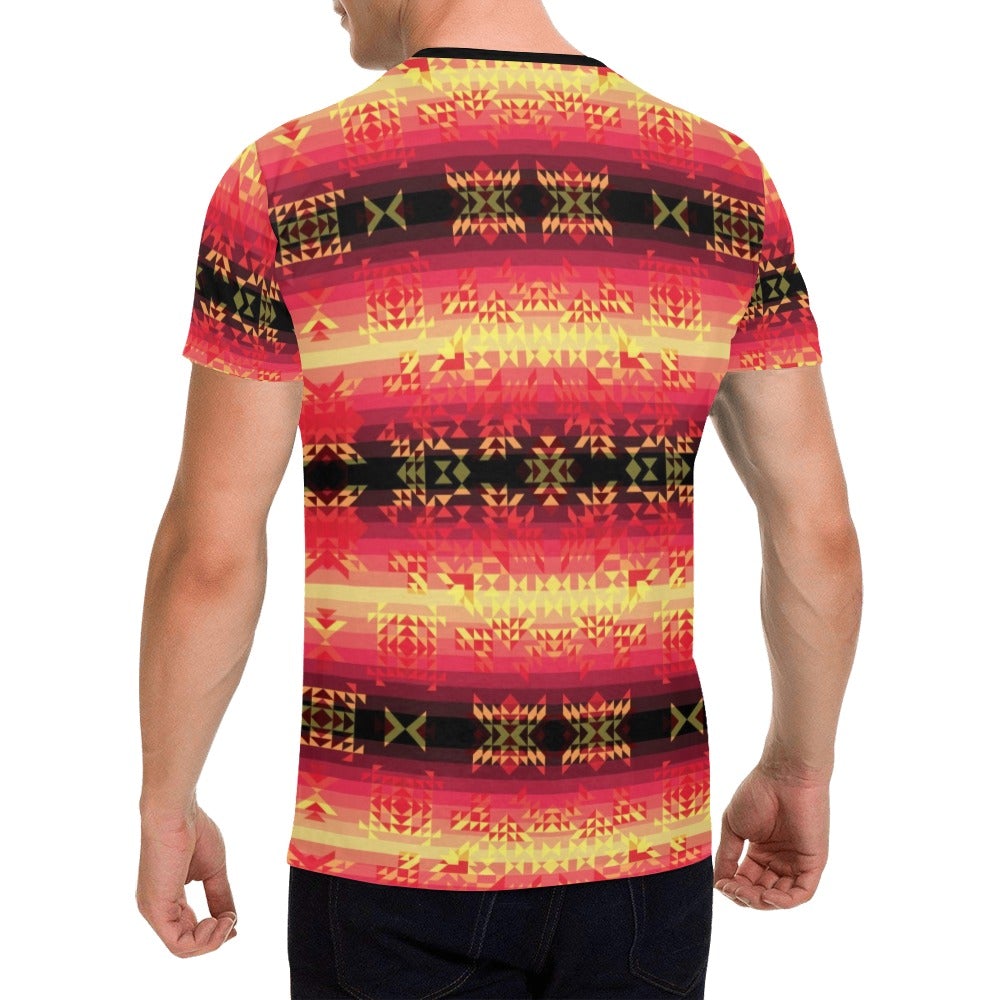 Soleil Fusion Rouge All Over Print T-Shirt for Men (USA Size) (Model T40) All Over Print T-Shirt for Men (T40) e-joyer