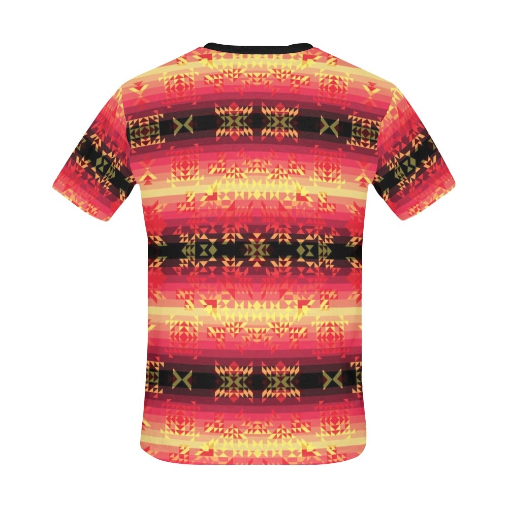 Soleil Fusion Rouge All Over Print T-Shirt for Men (USA Size) (Model T40) All Over Print T-Shirt for Men (T40) e-joyer