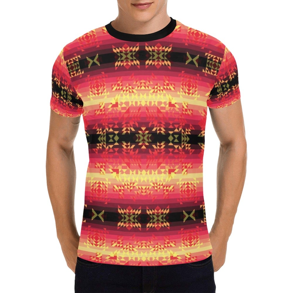 Soleil Fusion Rouge All Over Print T-Shirt for Men (USA Size) (Model T40) All Over Print T-Shirt for Men (T40) e-joyer