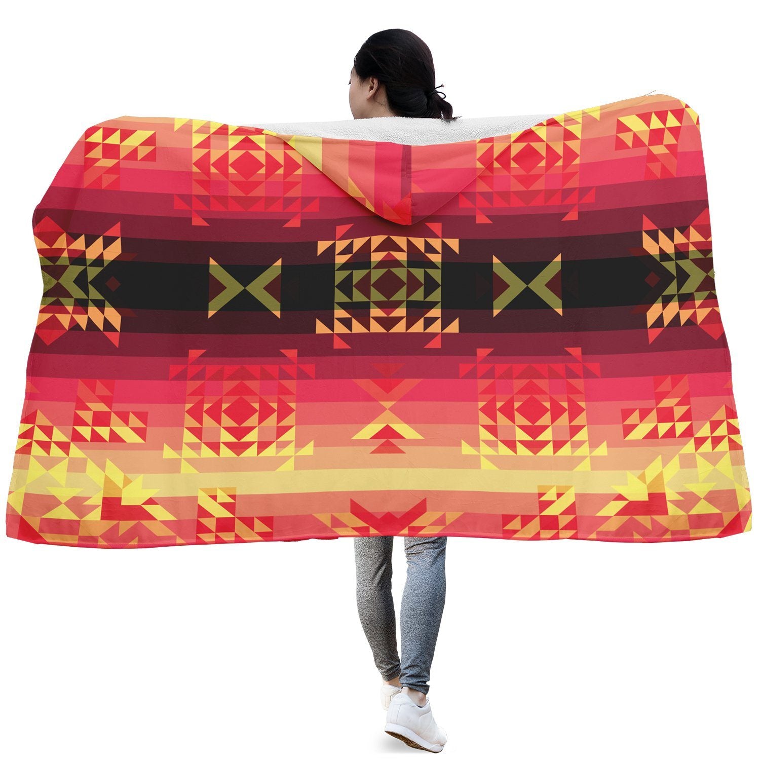 Soleil Fusion Rouge LG Hooded Blanket blanket 49 Dzine