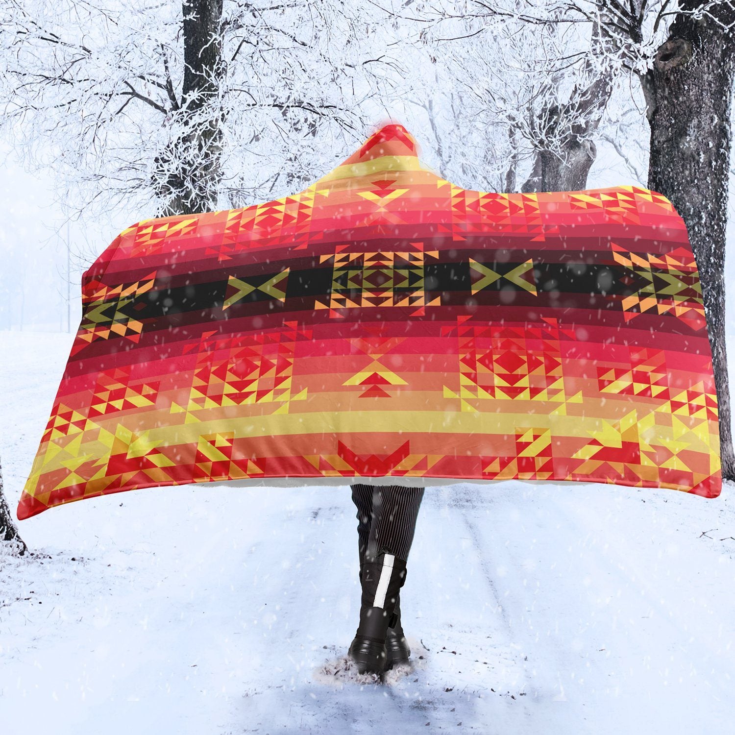 Soleil Fusion Rouge LG Hooded Blanket blanket 49 Dzine