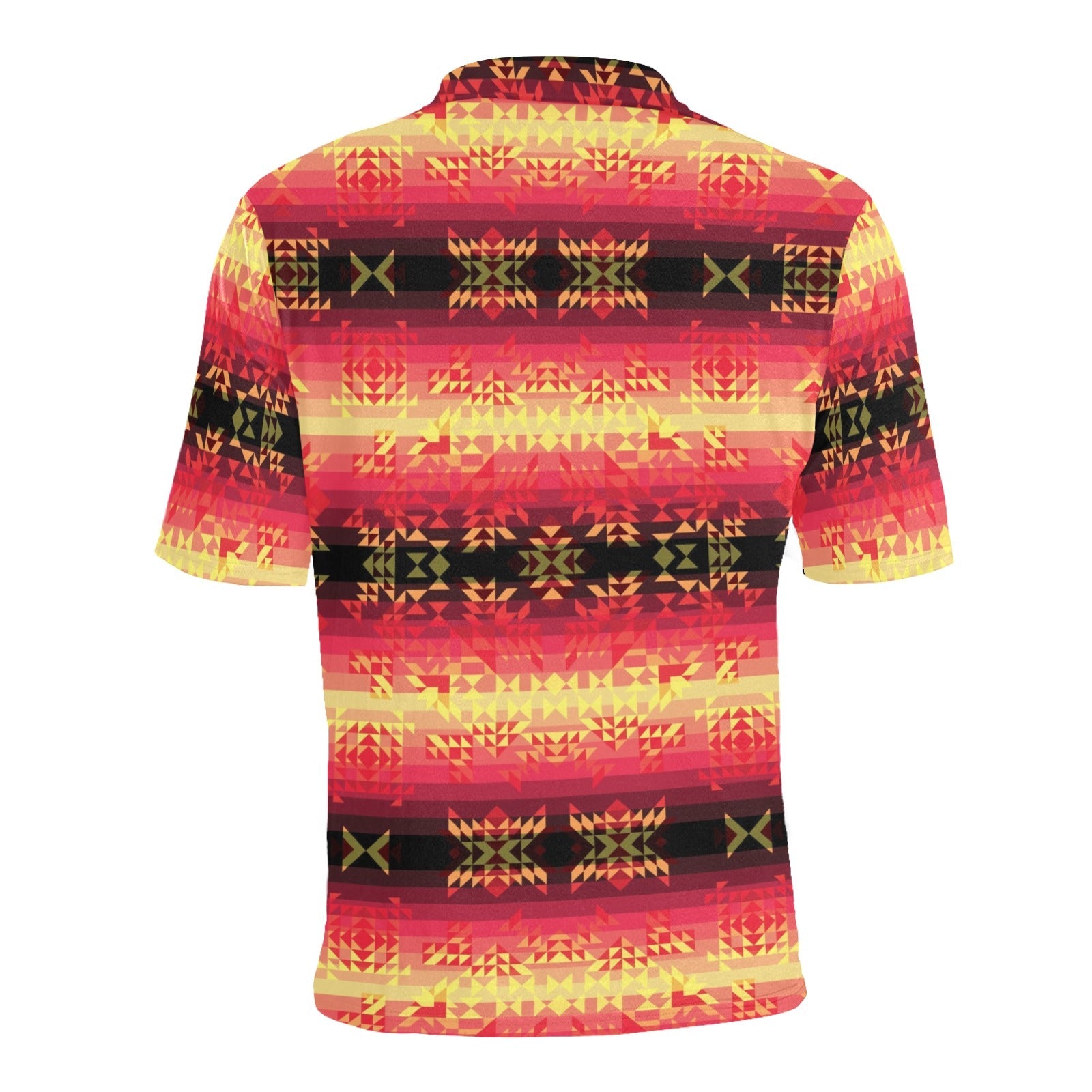 Soleil Fusion Rouge Men's All Over Print Polo Shirt (Model T55) Men's Polo Shirt (Model T55) e-joyer