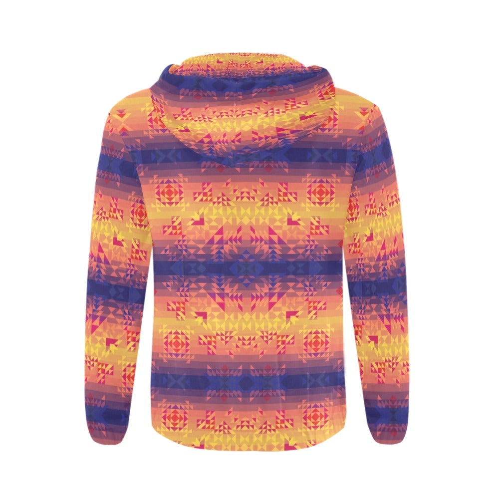 Soleil Indigo All Over Print Full Zip Hoodie for Men (Model H14) hoodie e-joyer