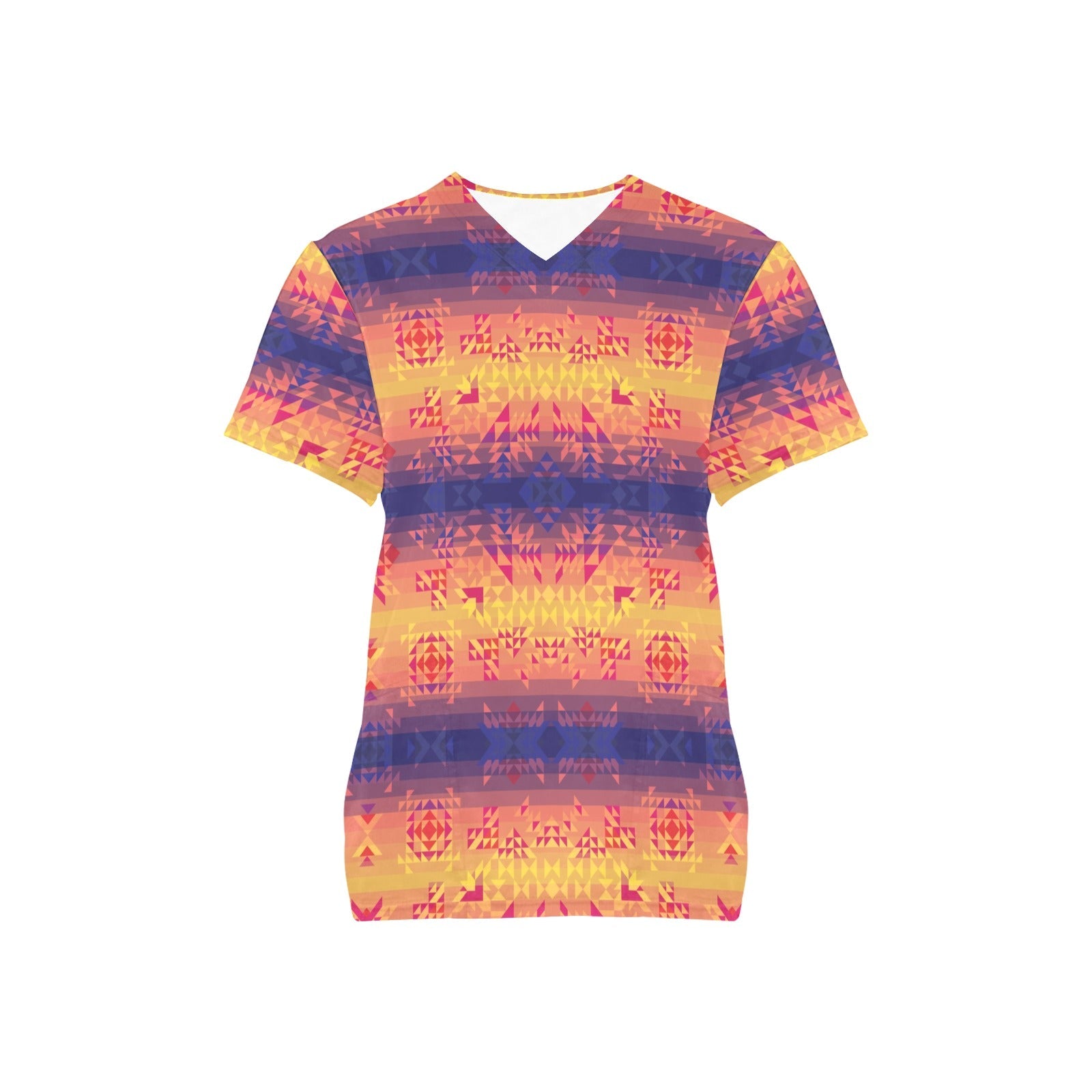 Soleil Indigo All Over Print Scrub Top Scrub Top e-joyer