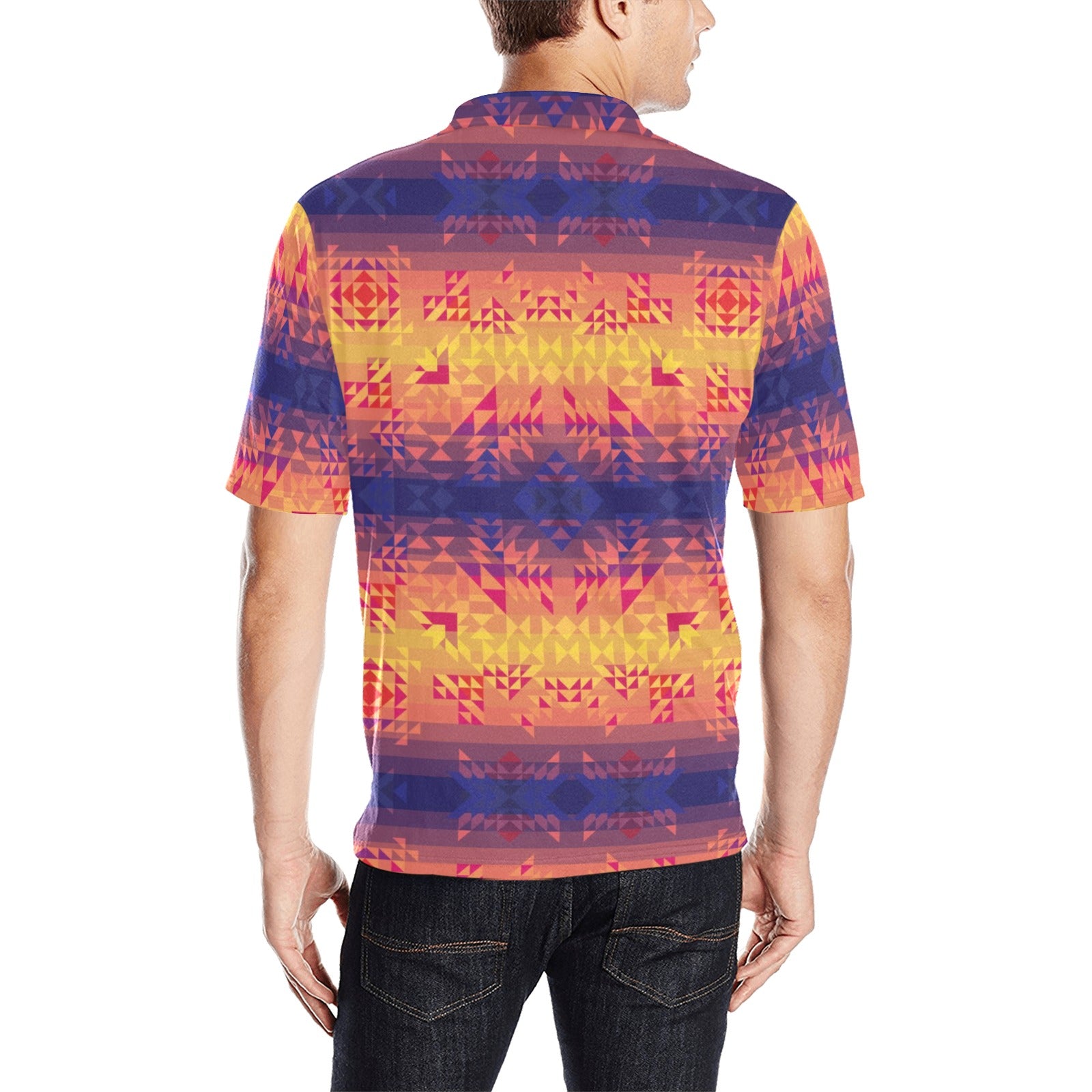 Soleil Indigo Men's All Over Print Polo Shirt (Model T55) Men's Polo Shirt (Model T55) e-joyer