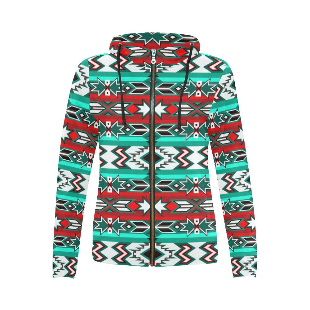 Southwest Journey All Over Print Full Zip Hoodie for Women (Model H14) All Over Print Full Zip Hoodie for Women (H14) e-joyer