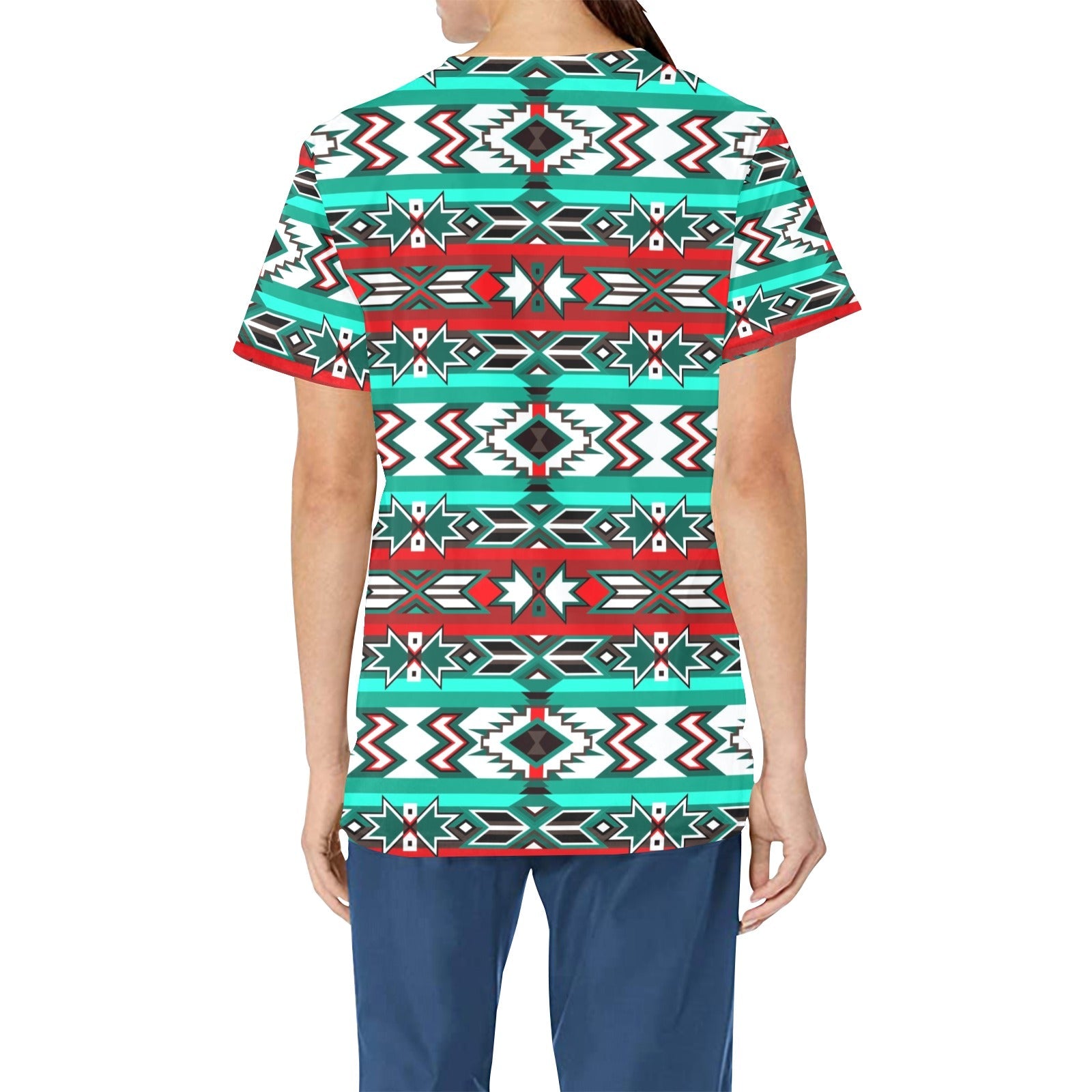 Southwest Journey All Over Print Scrub Top Scrub Top e-joyer