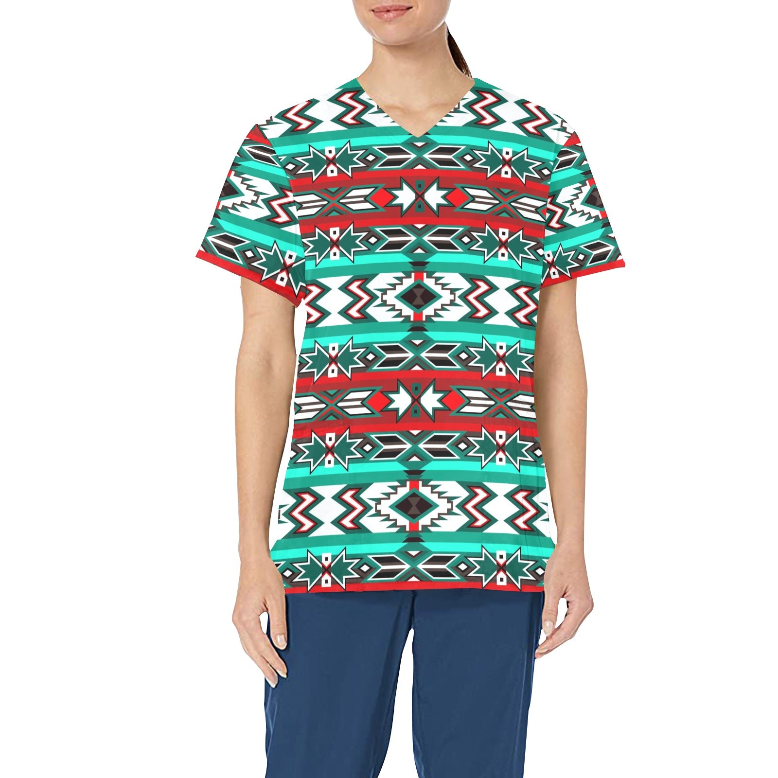 Southwest Journey All Over Print Scrub Top Scrub Top e-joyer