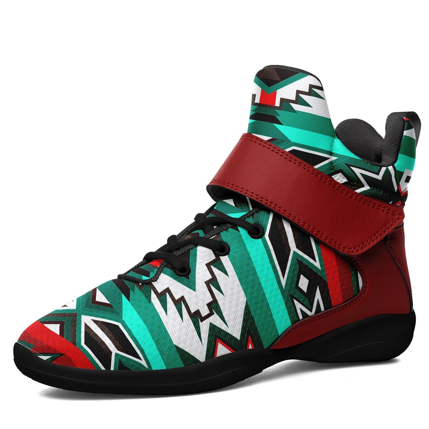 Southwest Journey Ipottaa Basketball / Sport High Top Shoes - Black Sole 49 Dzine US Men 7 / EUR 40 Black Sole with Dark Red Strap