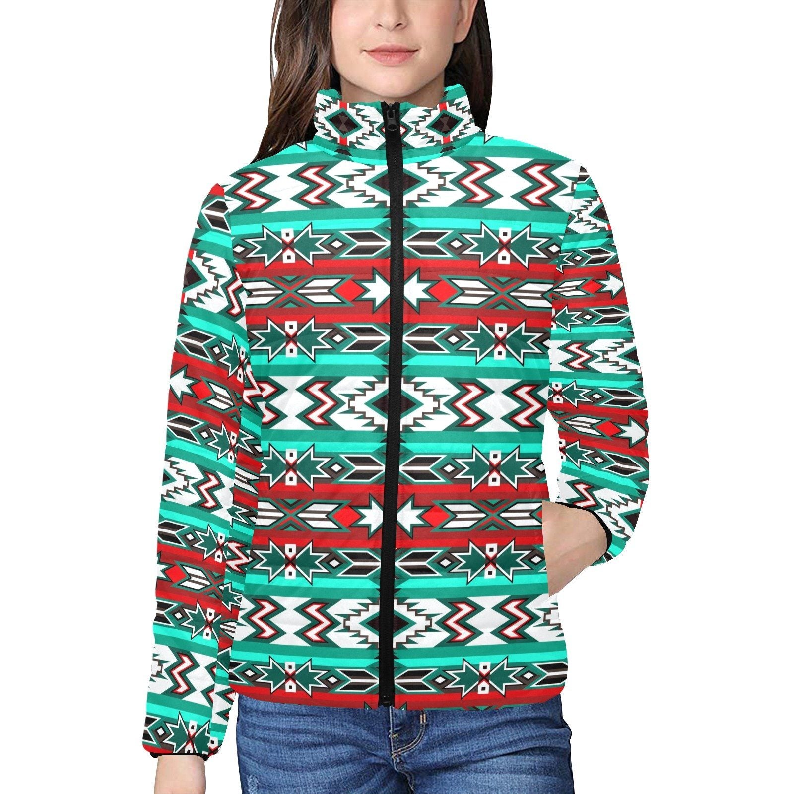 Southwest Journey Women's Stand Collar Padded Jacket (Model H41) jacket e-joyer