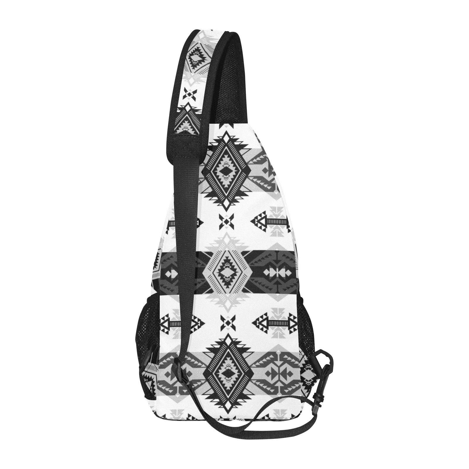 Sovereign Nation Black and White All Over Print Chest Bag (Model 1719) All Over Print Chest Bag (1719) e-joyer