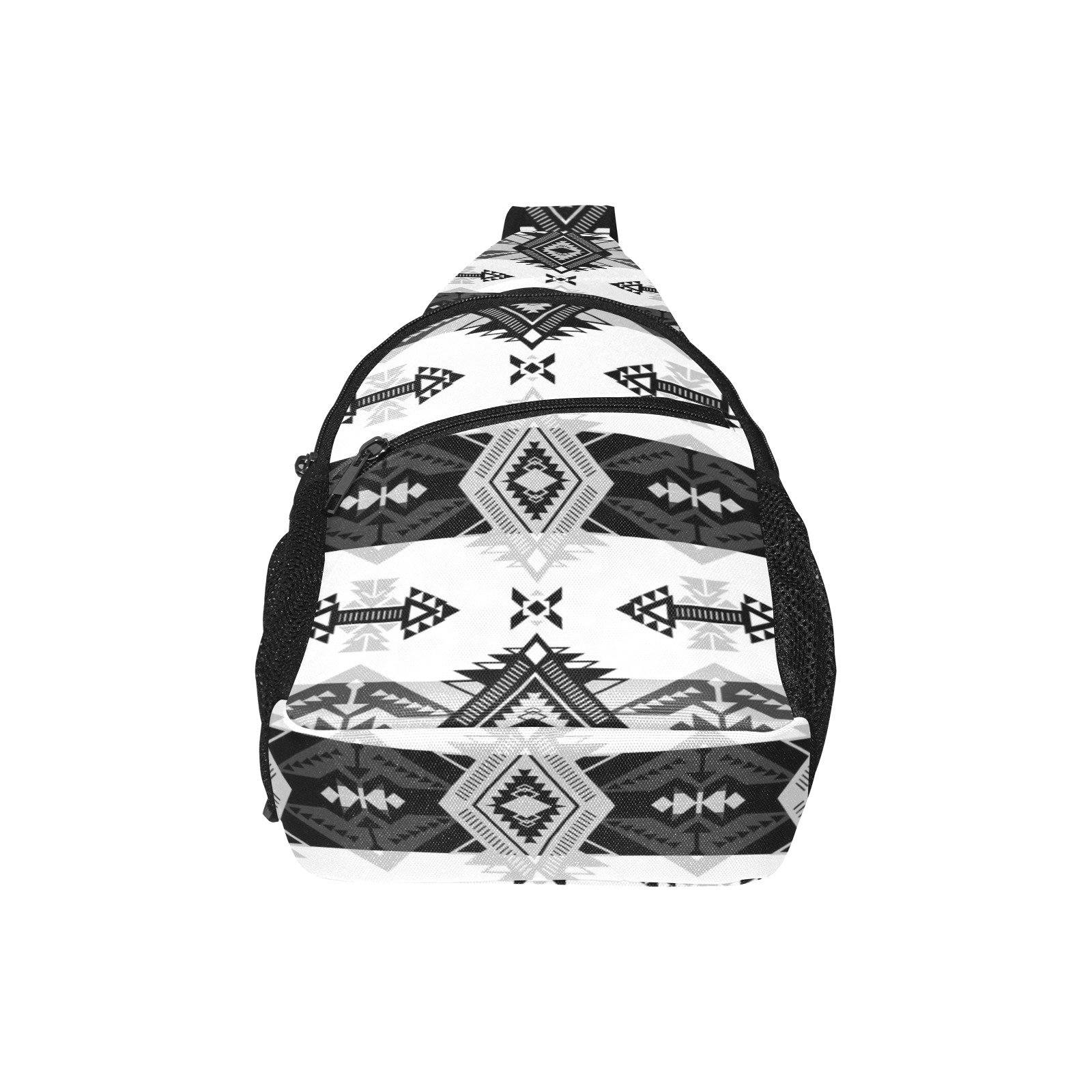 Sovereign Nation Black and White All Over Print Chest Bag (Model 1719) All Over Print Chest Bag (1719) e-joyer