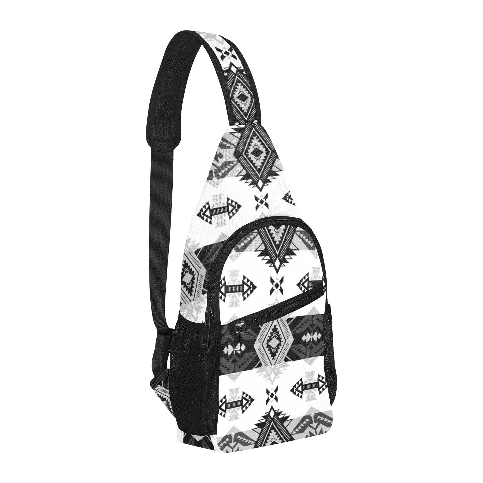 Sovereign Nation Black and White All Over Print Chest Bag (Model 1719) All Over Print Chest Bag (1719) e-joyer
