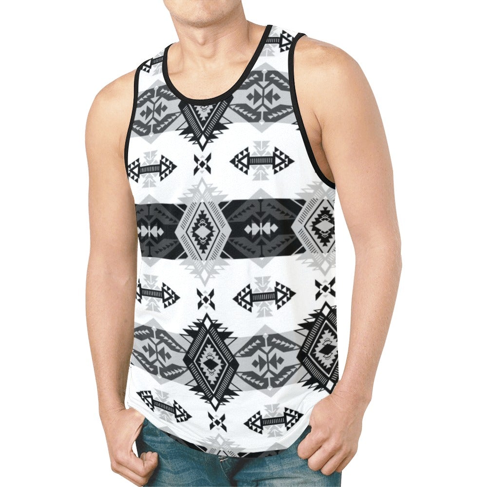 Sovereign Nation Black and White New All Over Print Tank Top for Men (Model T46) New All Over Print Tank Top for Men (T46) e-joyer 