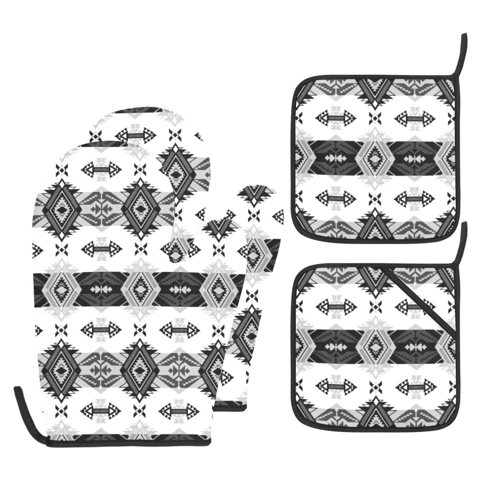 Sovereign Nation Black and White Oven Mitt & Pot Holder Oven Mitt & Pot Holder e-joyer
