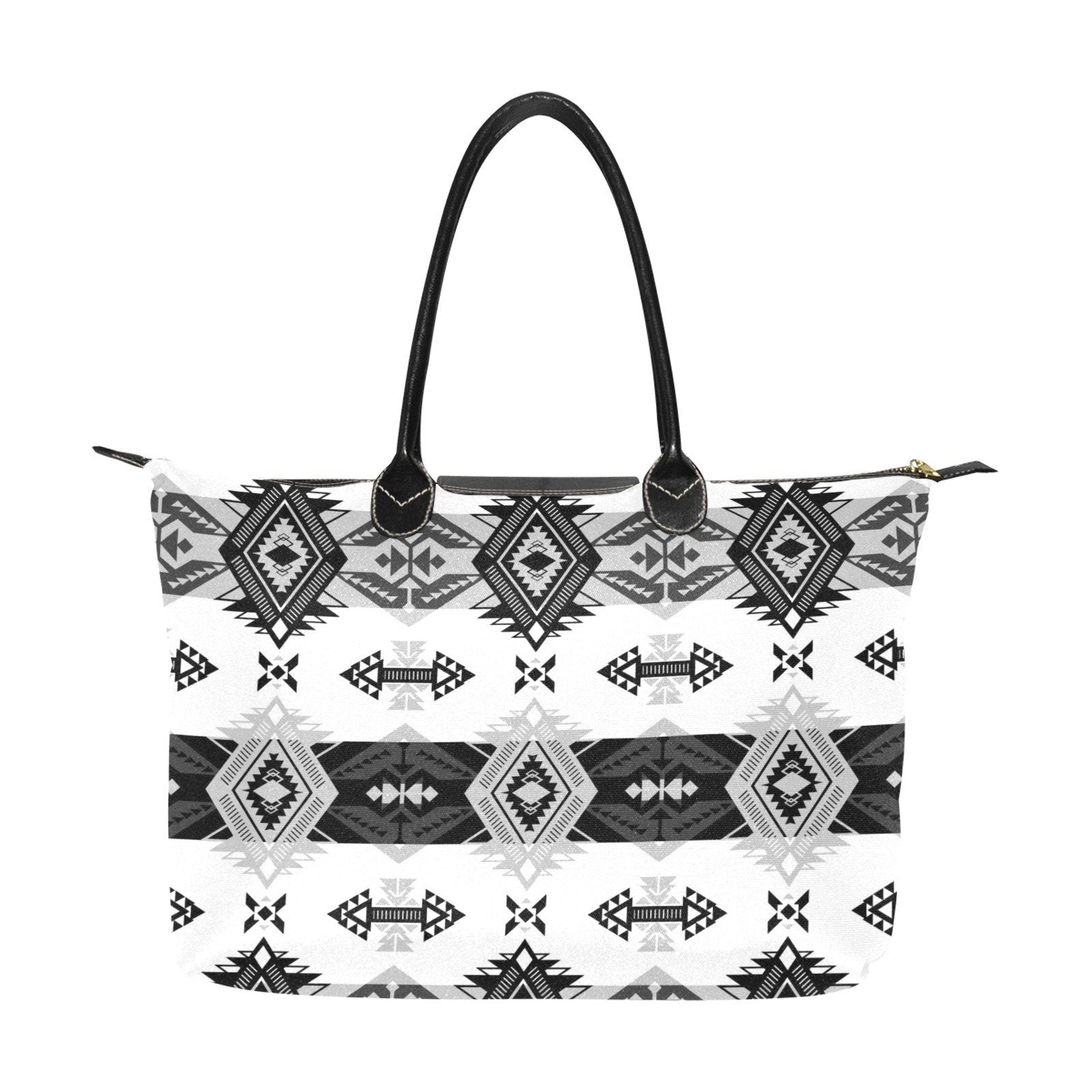 Sovereign Nation Black and White Single-Shoulder Lady Handbag (Model 1714) bag e-joyer