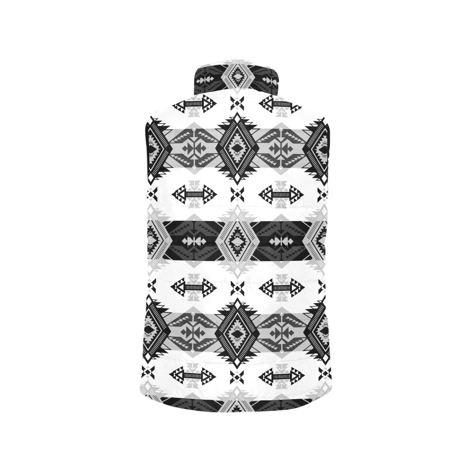 Sovereign Nation Black and White Women's Padded Vest Jacket (Model H44) Women's Padded Vest Jacket (H44) e-joyer
