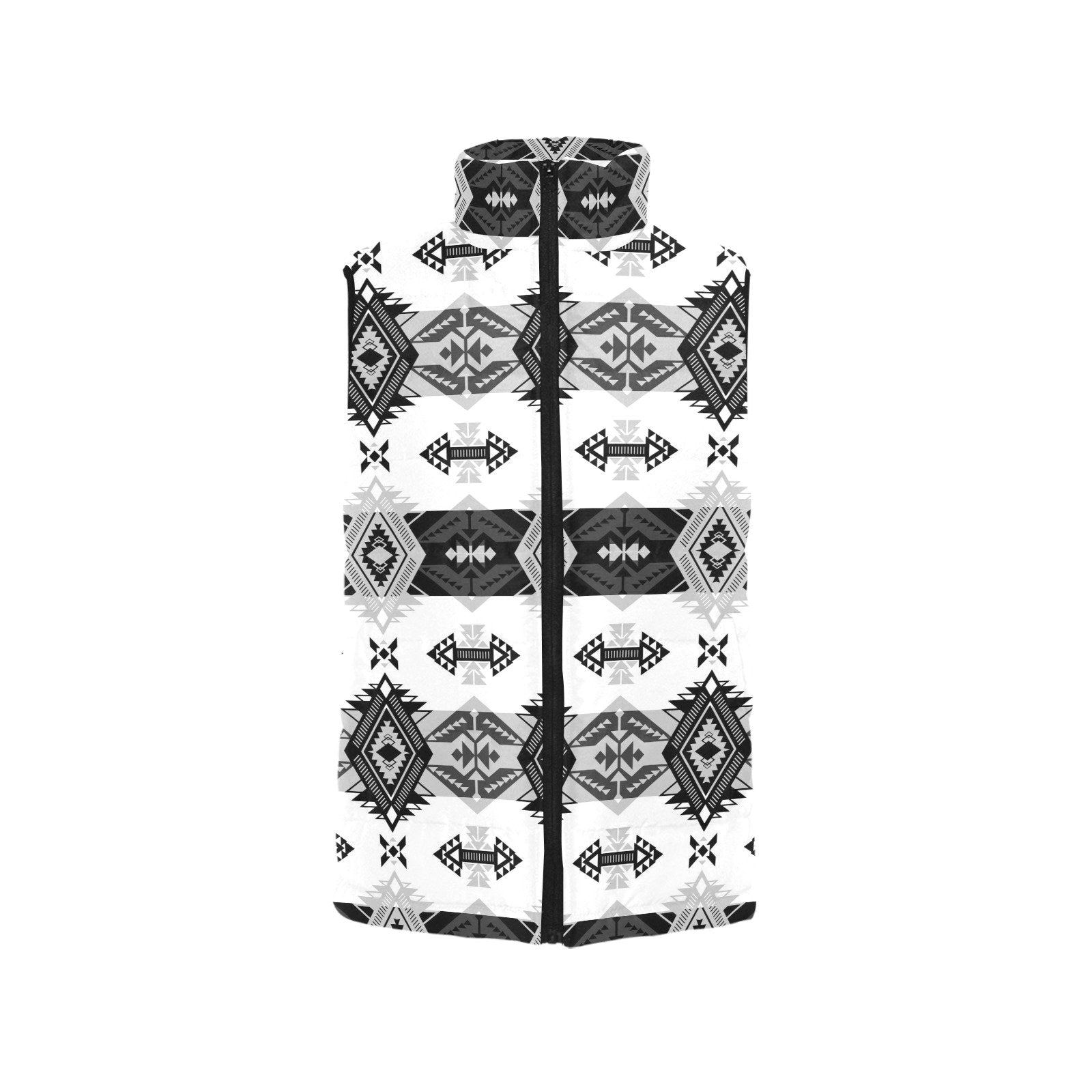 Sovereign Nation Black and White Women's Padded Vest Jacket (Model H44) Women's Padded Vest Jacket (H44) e-joyer