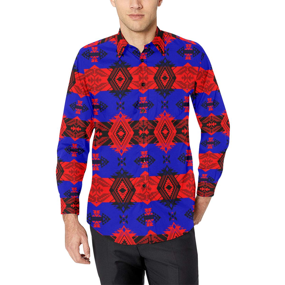 Sovereign Nation Dance Men's All Over Print Casual Dress Shirt (Model T61) Men's Dress Shirt (T61) e-joyer