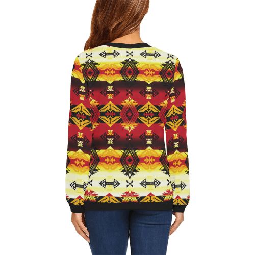 Sovereign Nation Fire All Over Print Crewneck Sweatshirt for Women (Model H18) Crewneck Sweatshirt for Women (H18) e-joyer