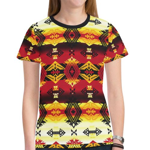 Sovereign Nation Fire New All Over Print T-shirt for Women (Model T45) New All Over Print T-shirt for Women (T45) e-joyer