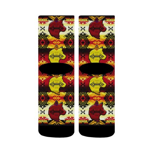 Sovereign Nation Fire with Wolf Crew Socks Crew Socks e-joyer