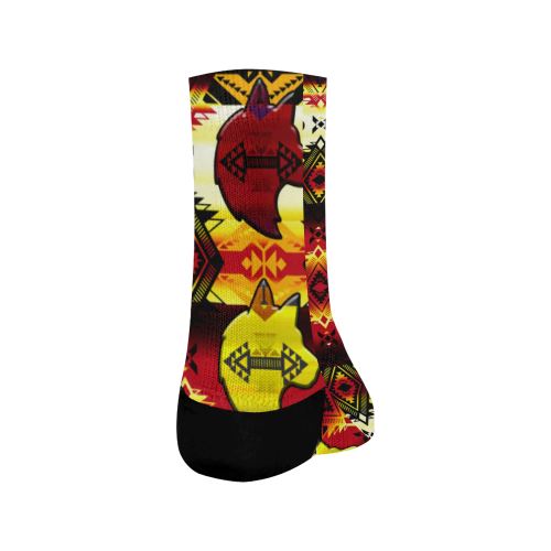Sovereign Nation Fire with Wolf Crew Socks Crew Socks e-joyer