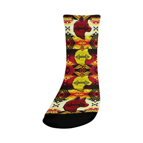 Sovereign Nation Fire with Wolf Crew Socks Crew Socks e-joyer
