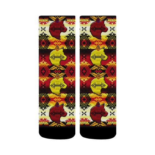 Sovereign Nation Fire with Wolf Crew Socks Crew Socks e-joyer